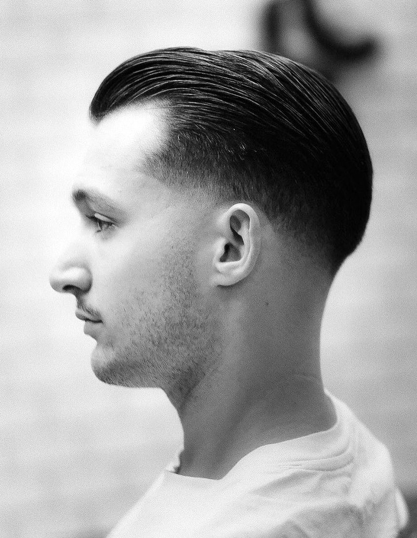 Neat Slicked Back with Drop Fade