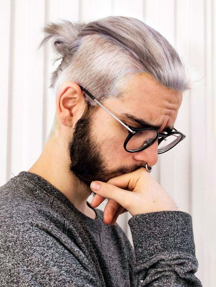 Ashy Man Bun with Undercut