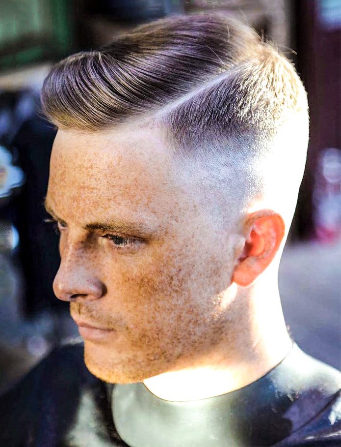 Hard part skin fade Light pomp