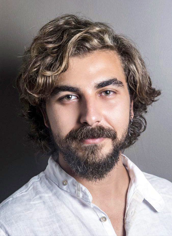 Curly hair for men longer with beard