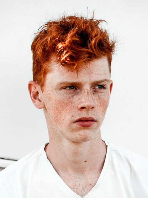 Messy Redhead Boy Hairstyle 500x667 