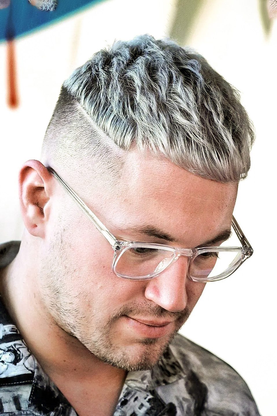 Shiny Silver Modern Crew Cut