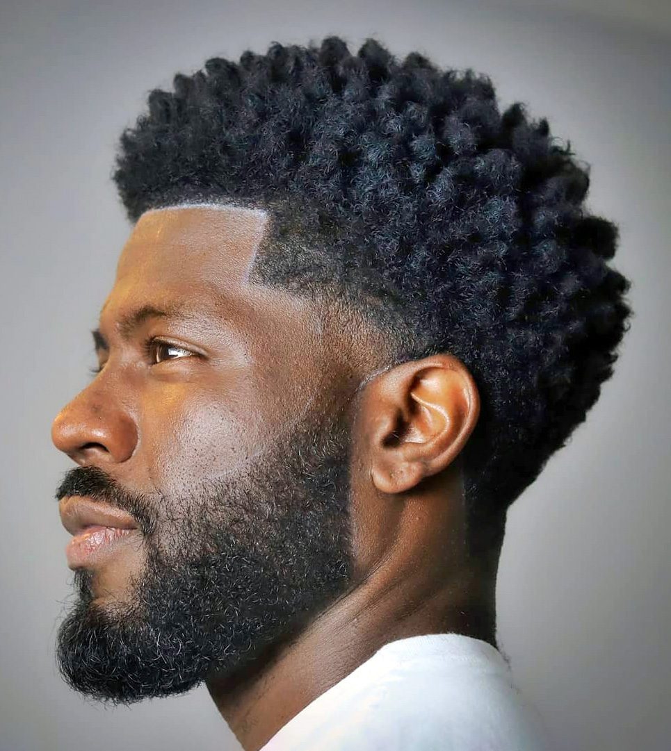 Low Fade Haircut Black Men Part