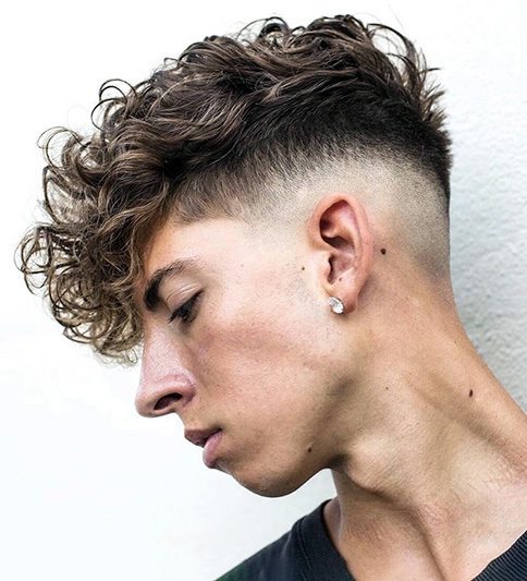 Long and Thin Curls with High Fade
