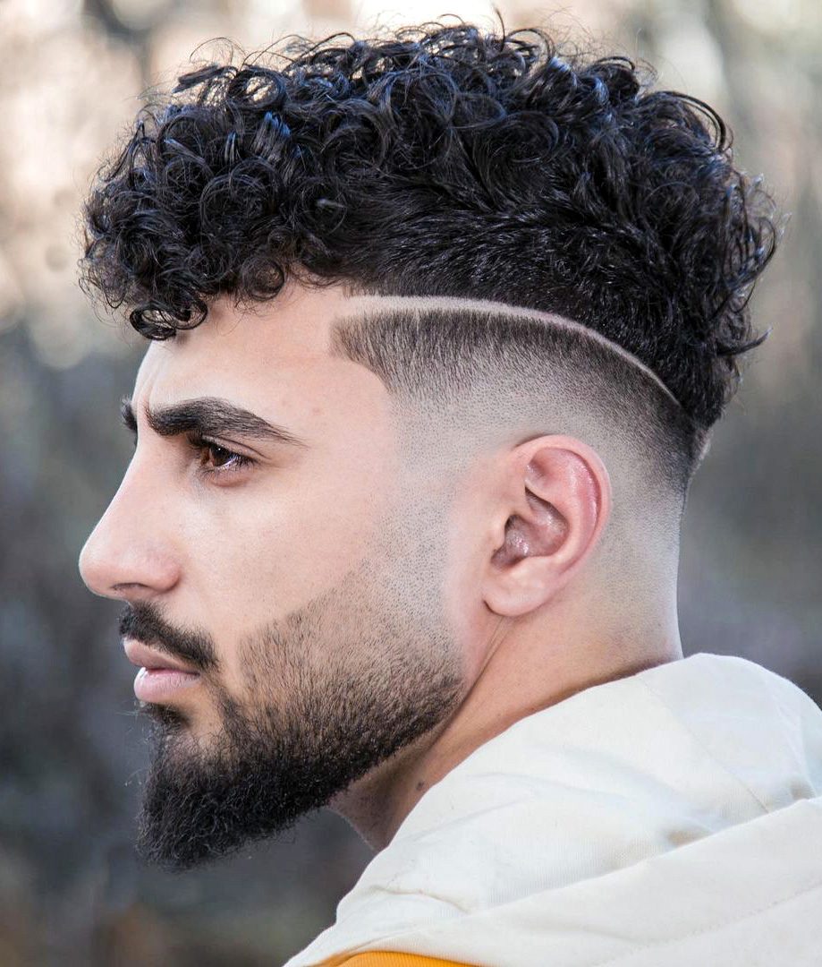 Fade with Hourglass Beard and Geometric Design