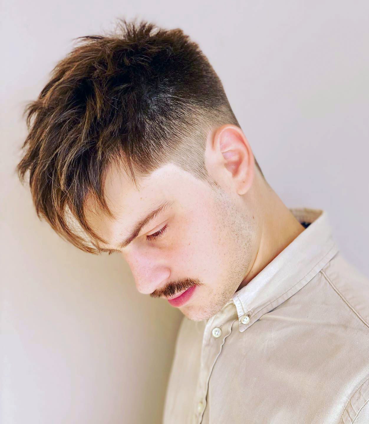 Hipster Choppy Fringe with Tapered Sides