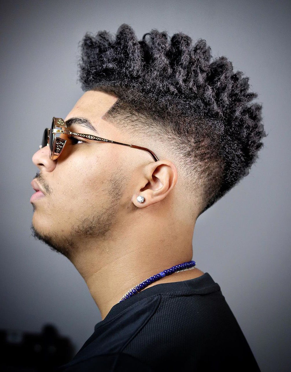 Short Curls with Drop Fade