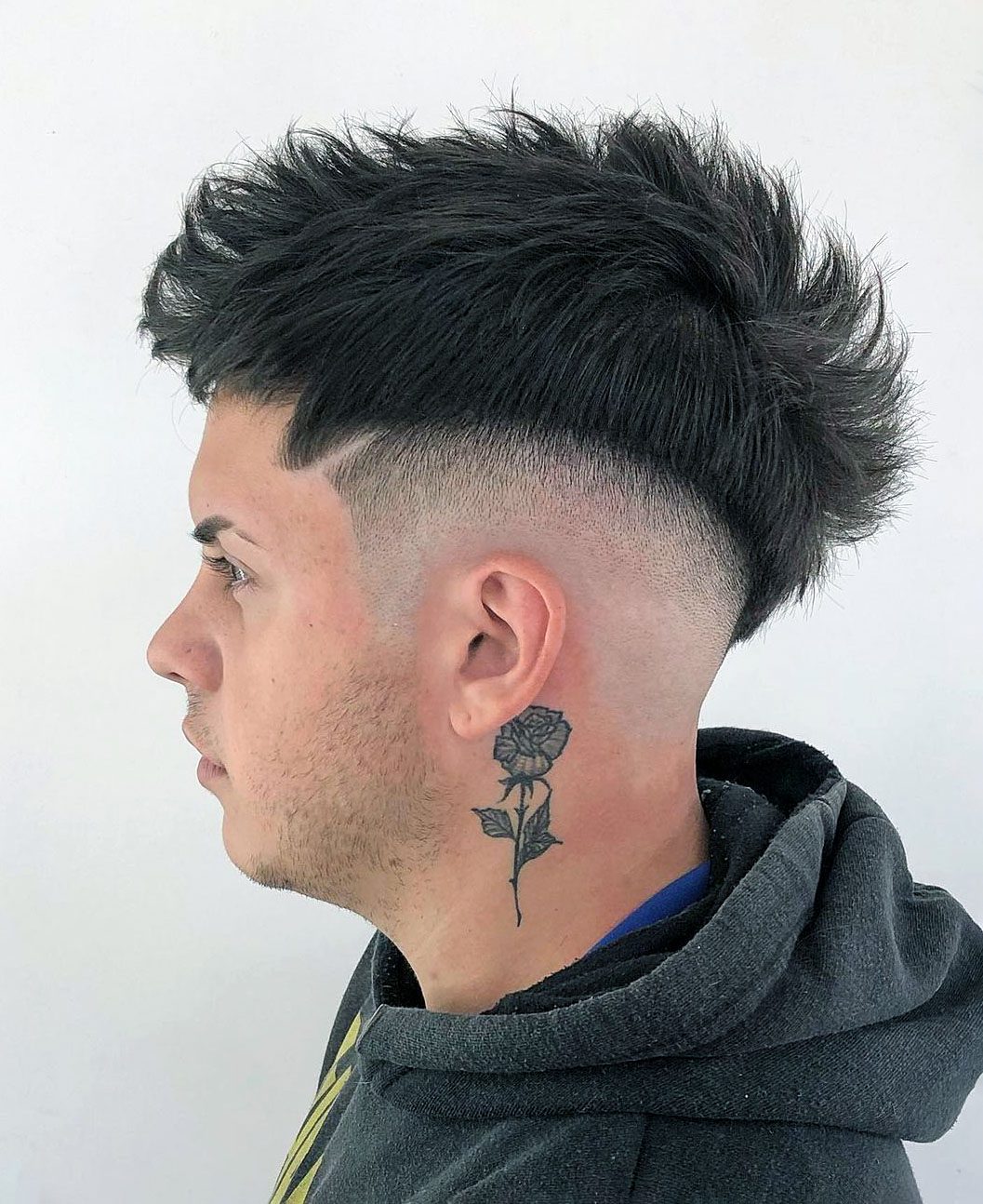 faux hawk taper fade haircut