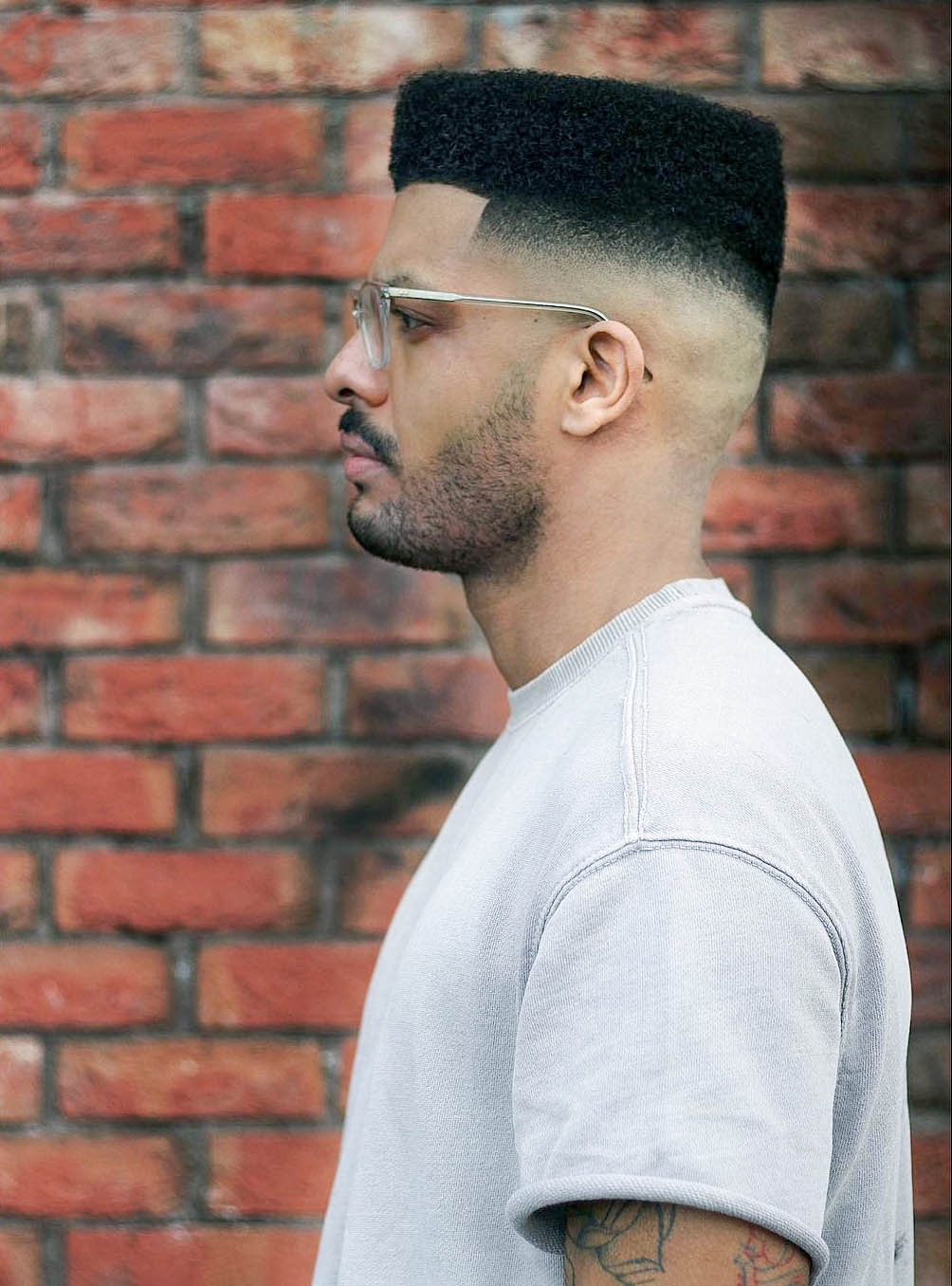 Flat Top with High Temple Fade