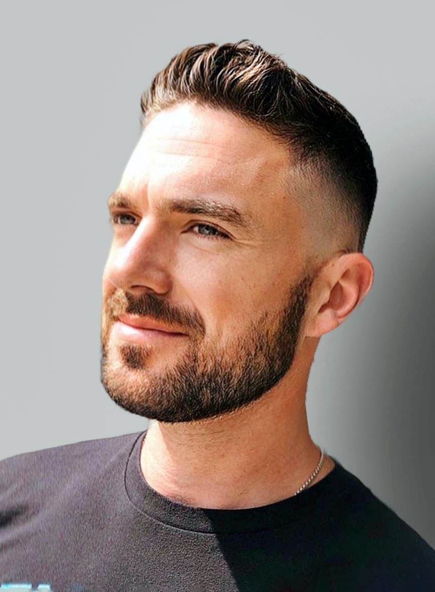 short hairstyles for men with big foreheads