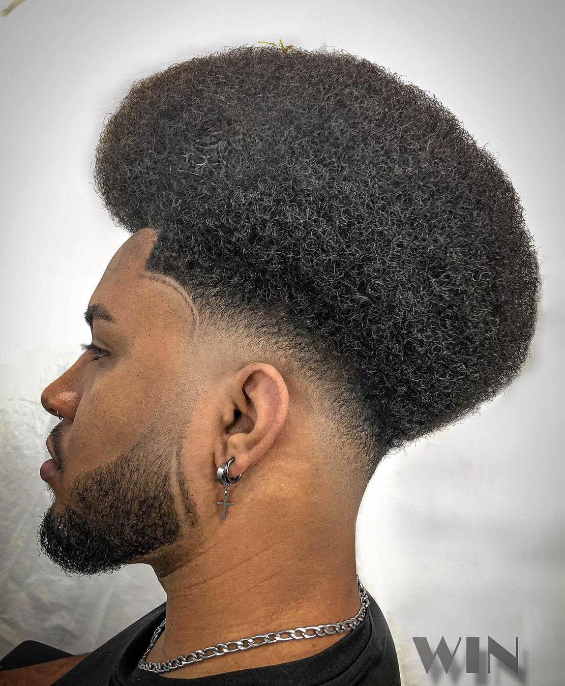 Mushroom Afro with Low Fade