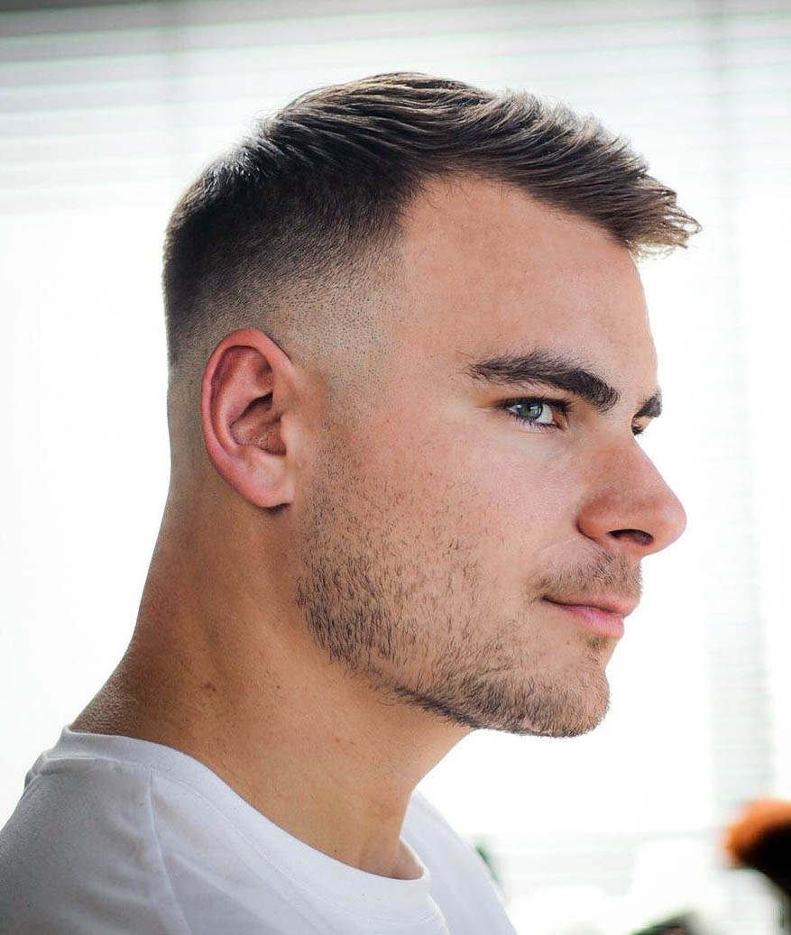 Brushed Up Outgrown Buzz Cut with Taper Fade