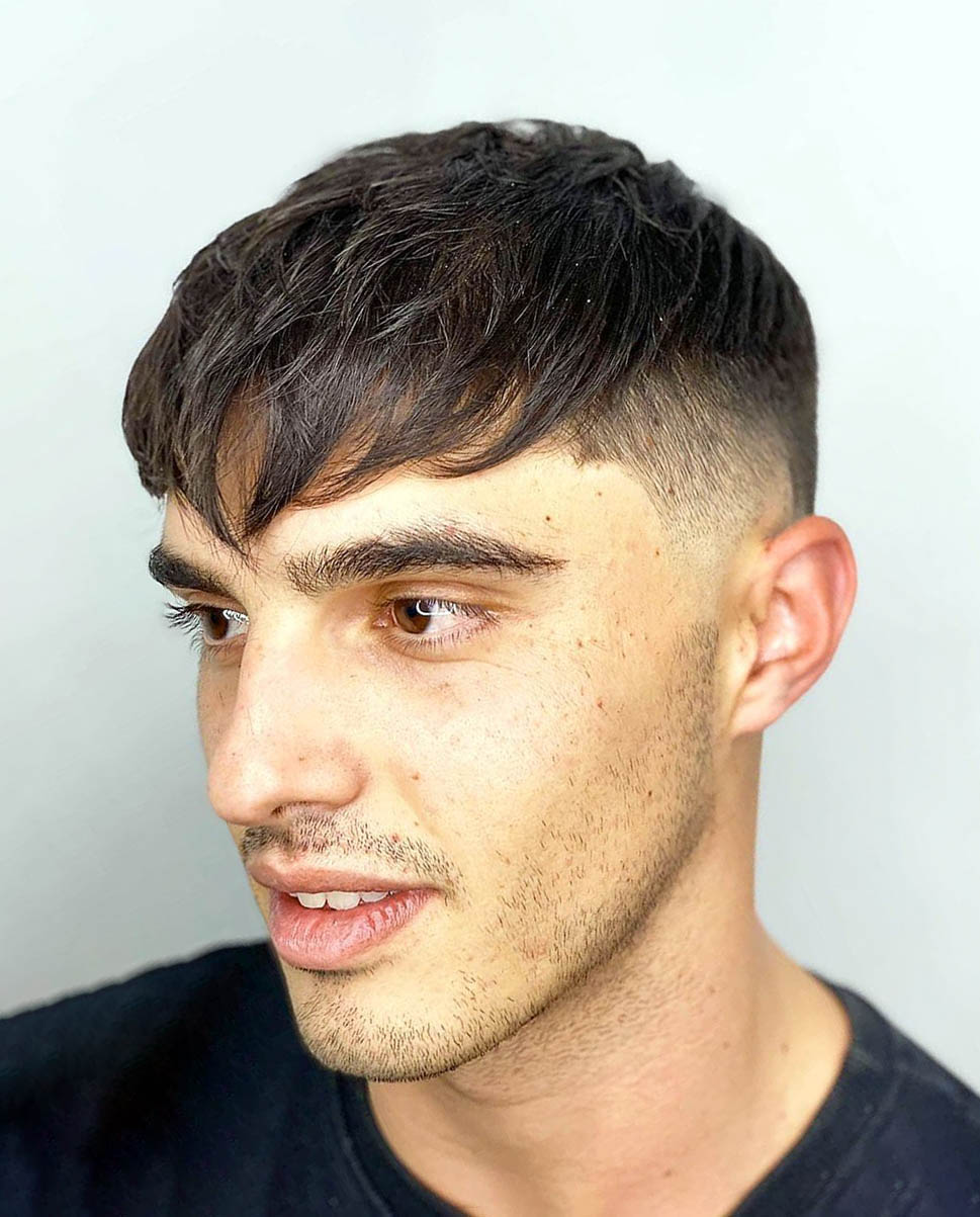Taper fade with bangs
