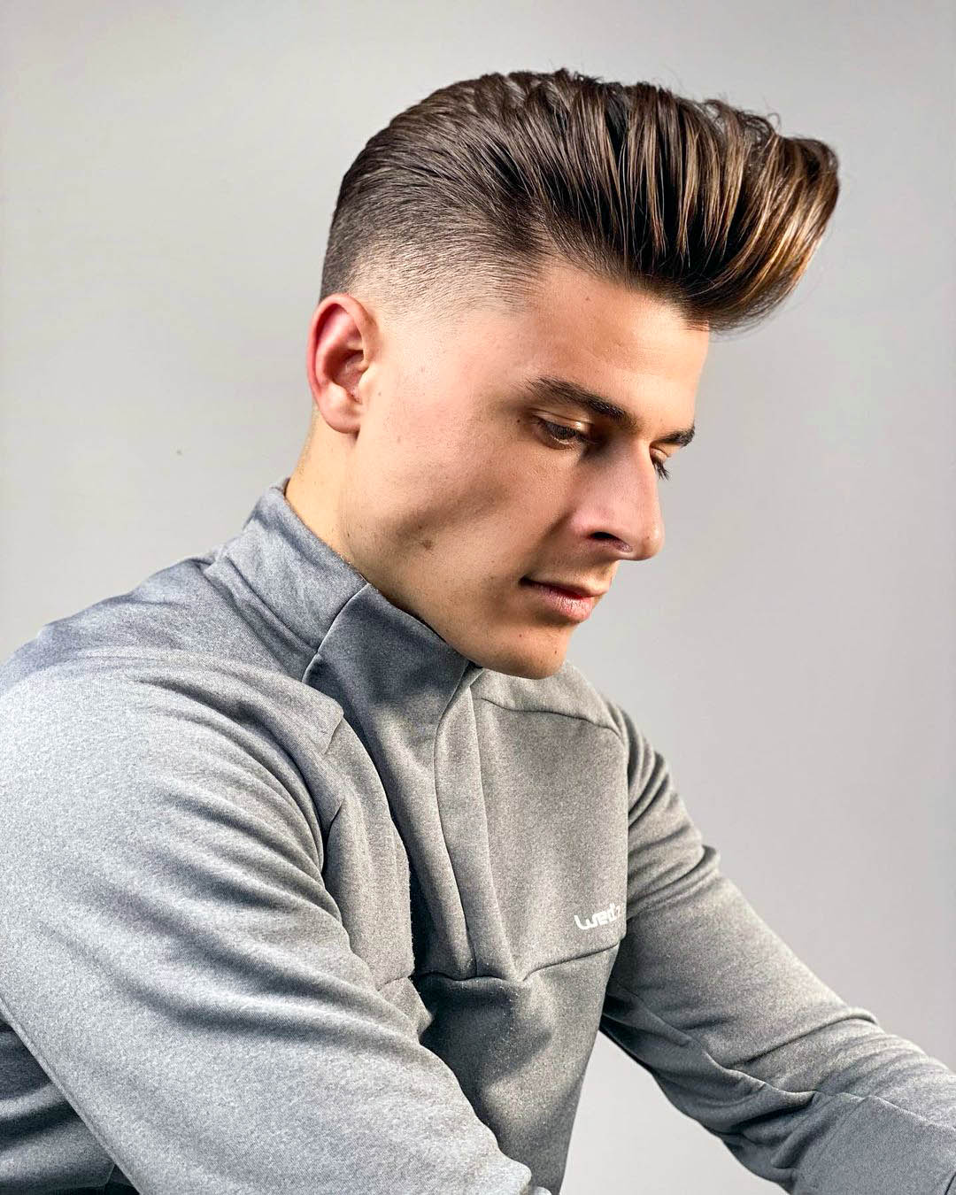 Image of Quiff short sides long top hairstyle