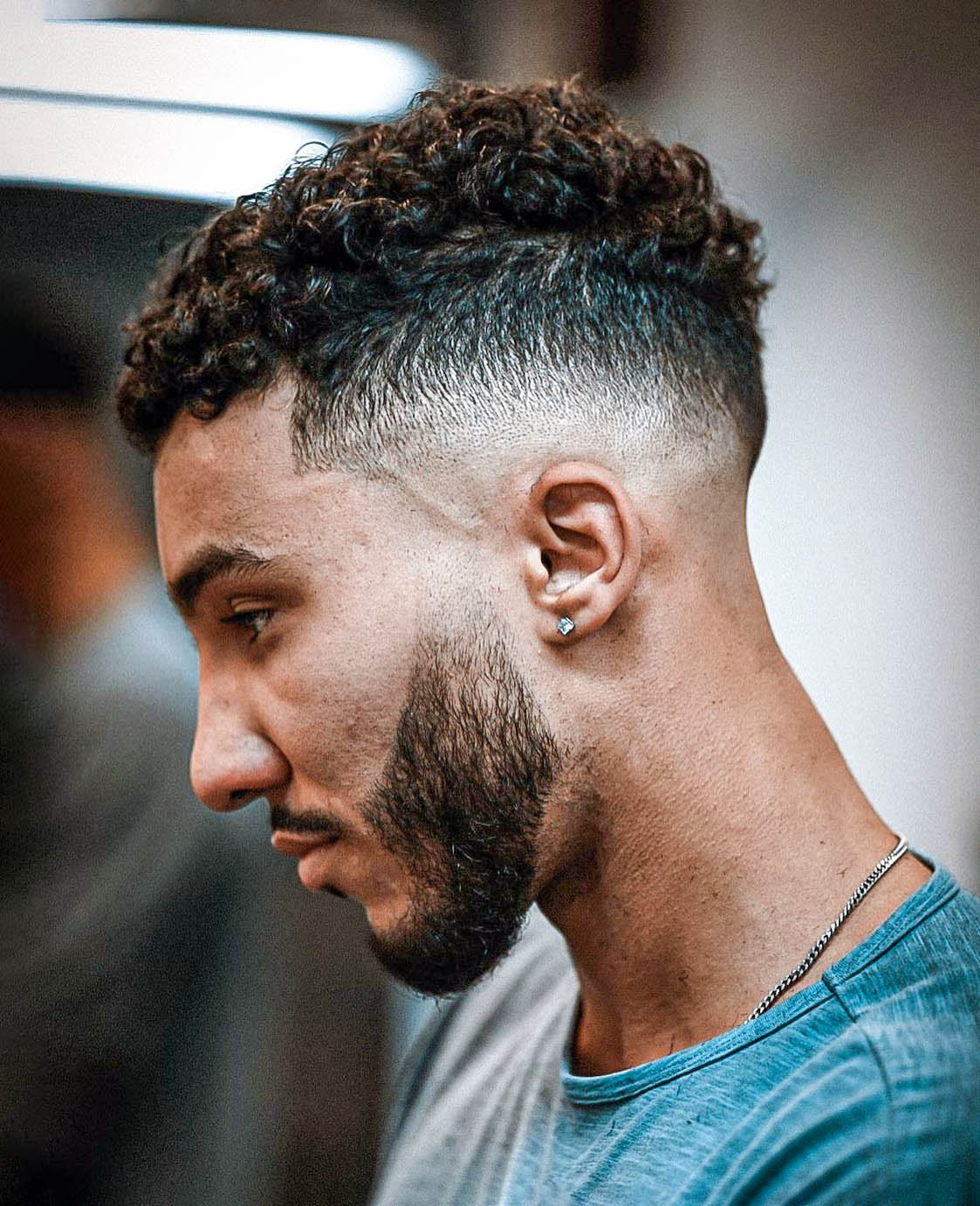 Medium fade & Tight Curls