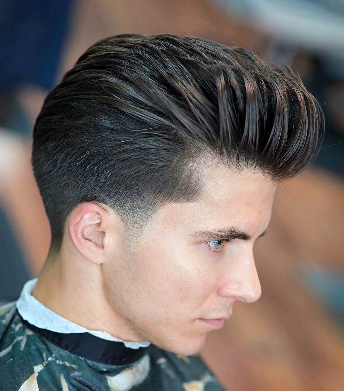 Pompadour with tapered sides