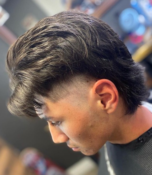 Dense Top with Short Mullet and Fade 