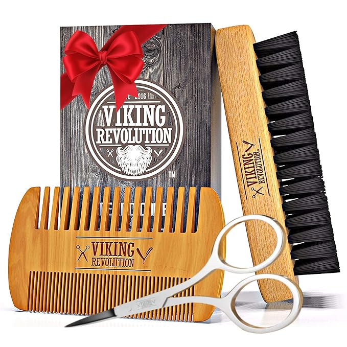 Viking Revolution Comb & Beard Brush Set 