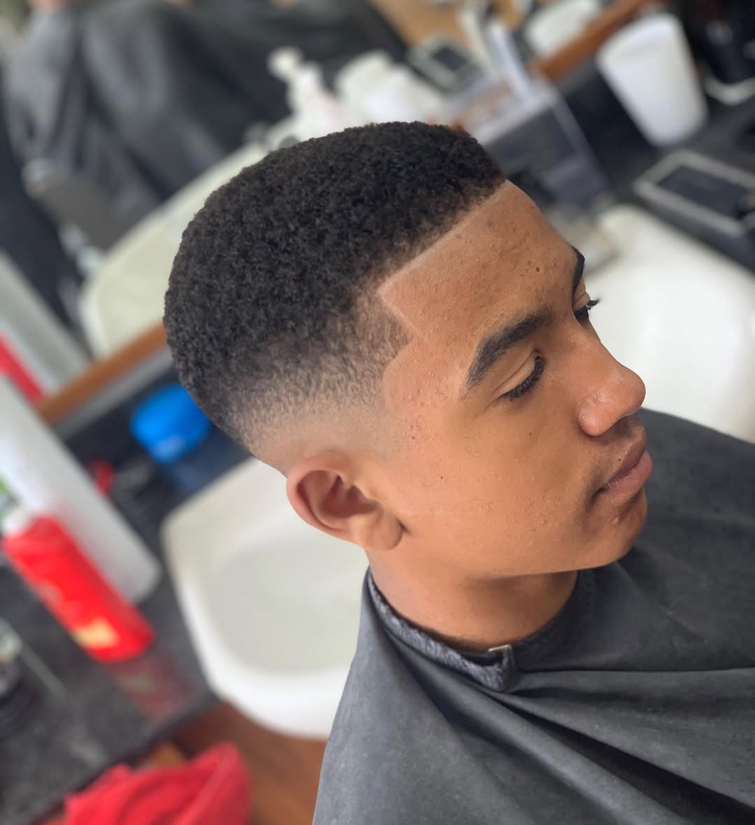 Short Afro with Fade