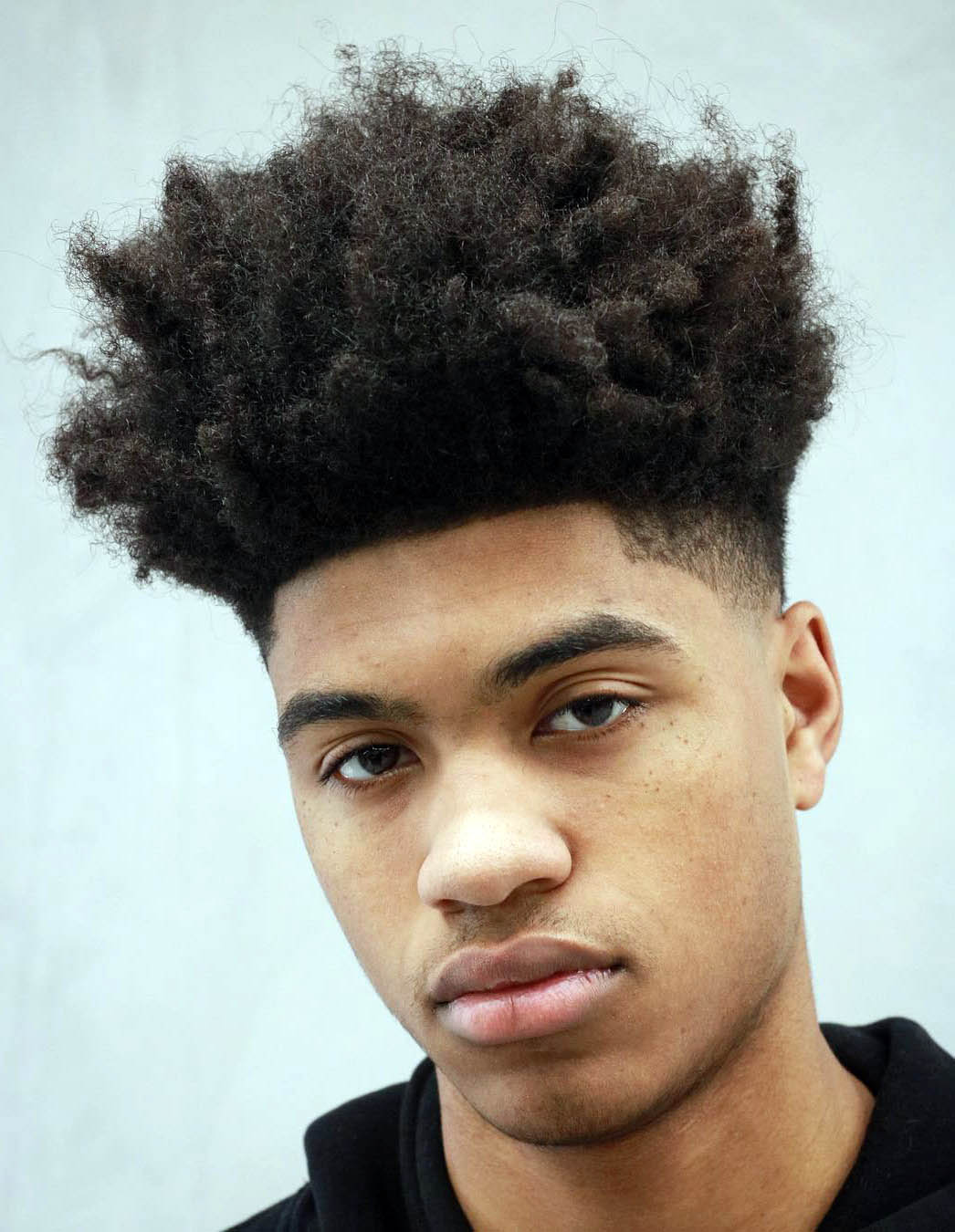 Straight Hair Afro Fade Haircut Dekorisori   Afro With Undercut 