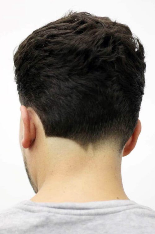 small burst fade v shaped neckline haircuts