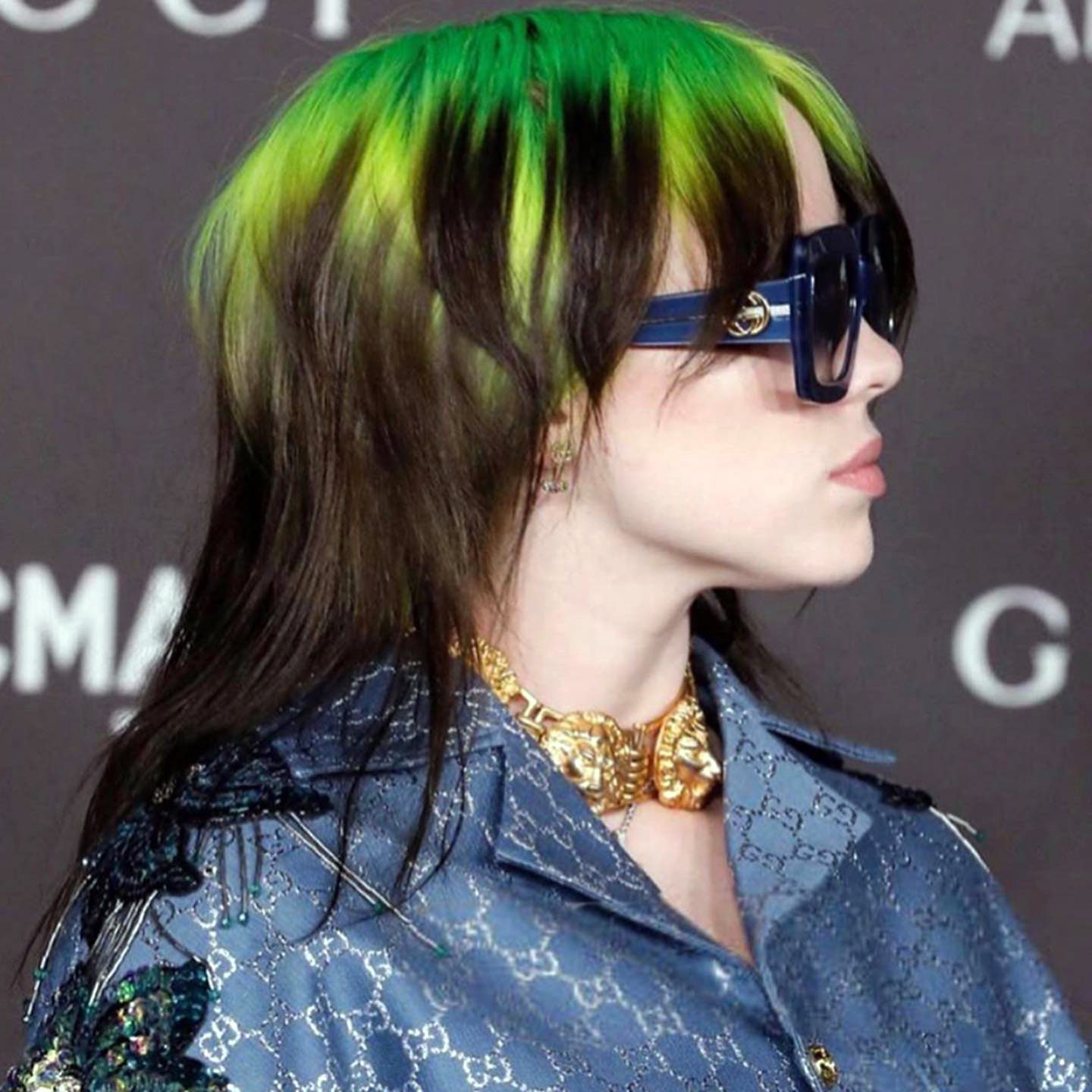 Billie Eilish's Neon Green Mullet Style