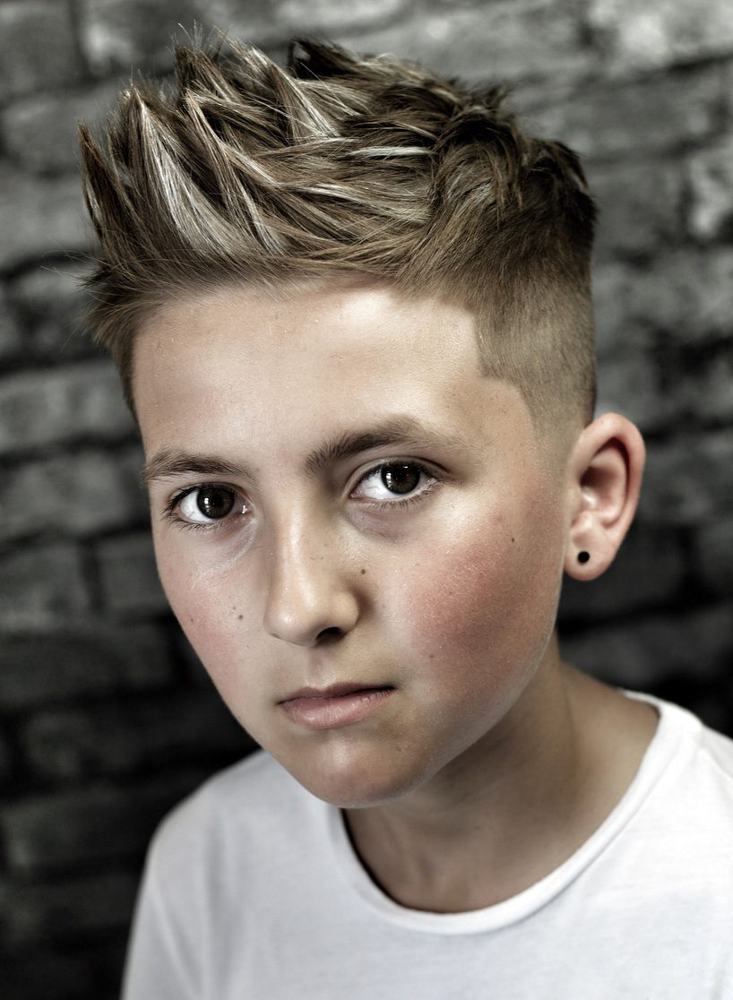 Blonde Spiky Highlights on Kid