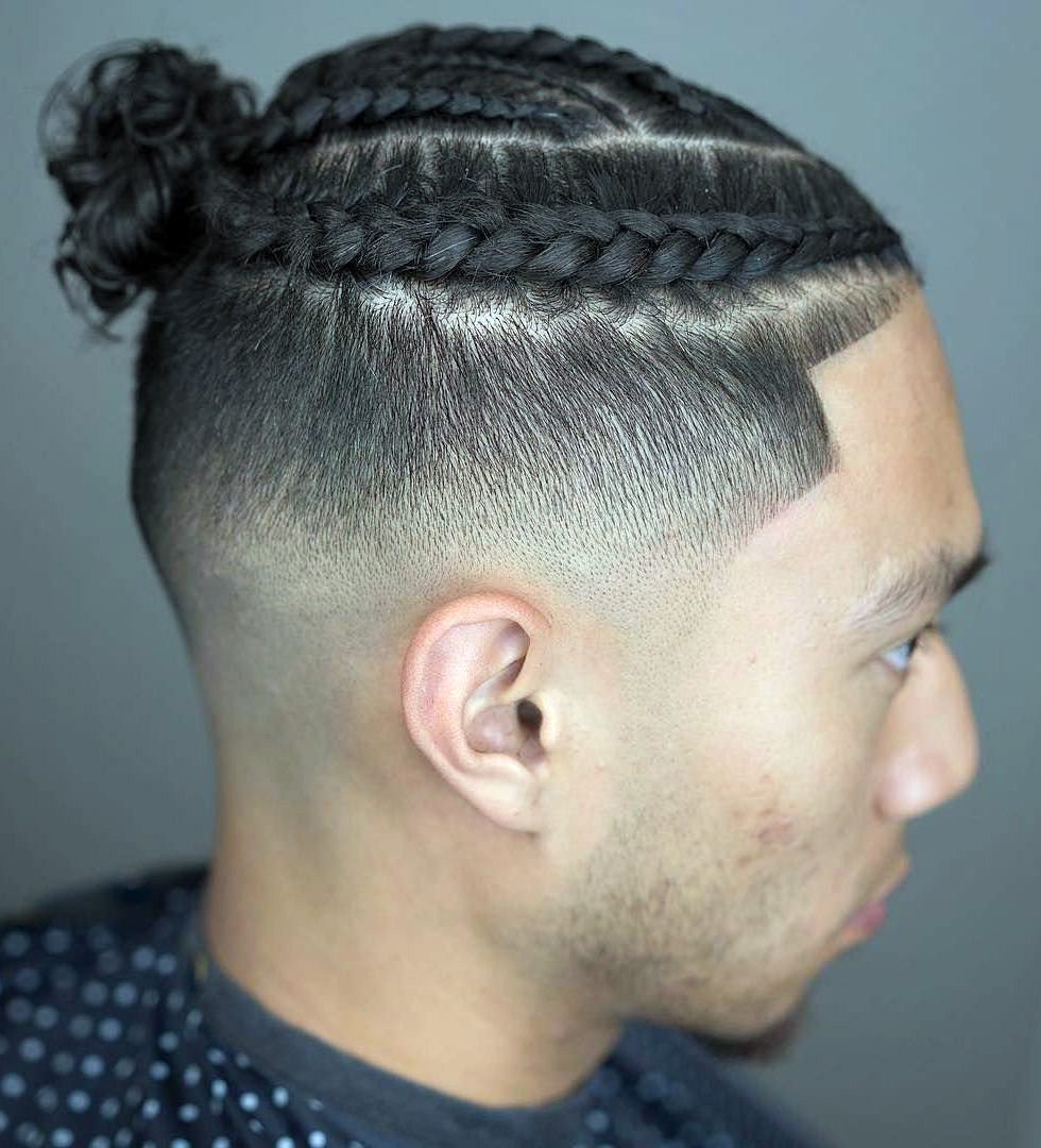 Braids with Lined Up Skin Fade