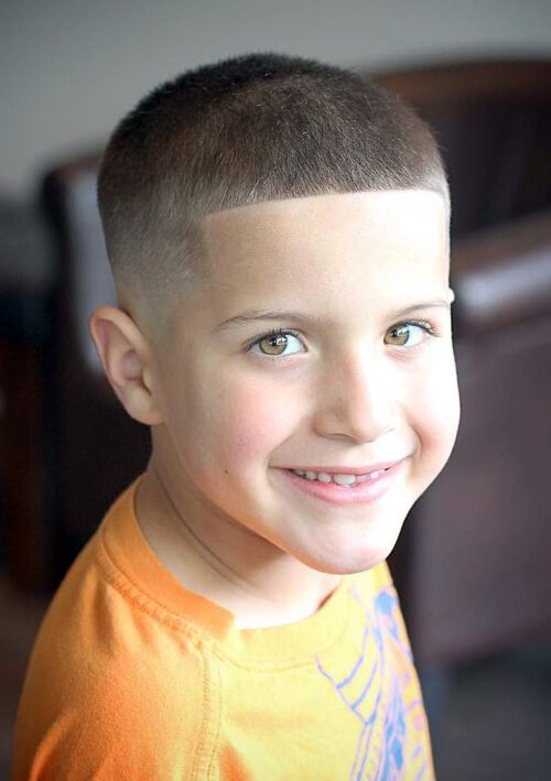 60 Cute Haircuts For Kids For 2024 Haircut Inspiration   Buzz Cut With Tapered Fade 500x709 