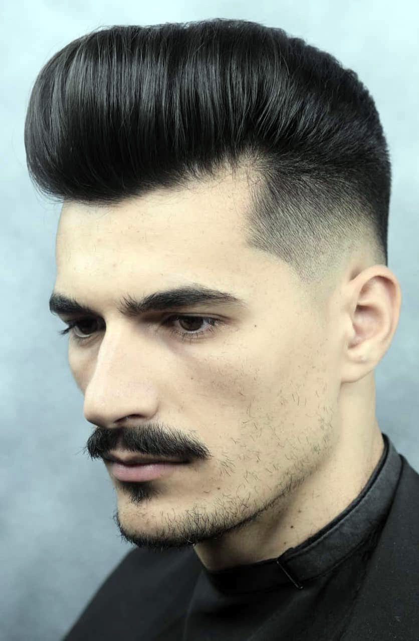 Classic Pompadour with Drop Fade