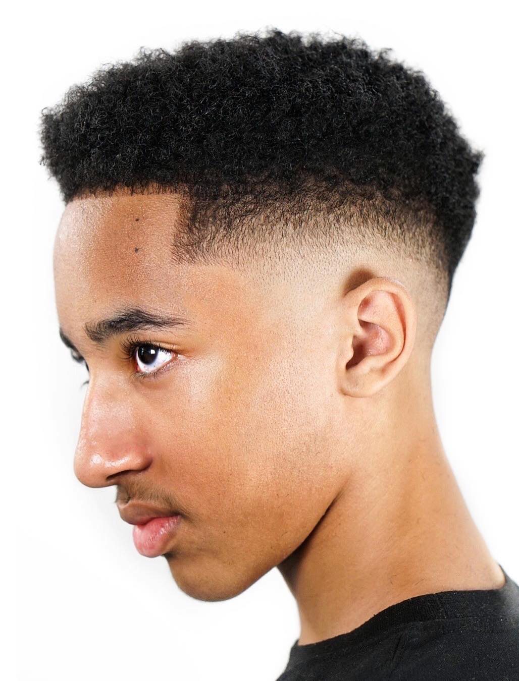 black haircut with 3 lines on side