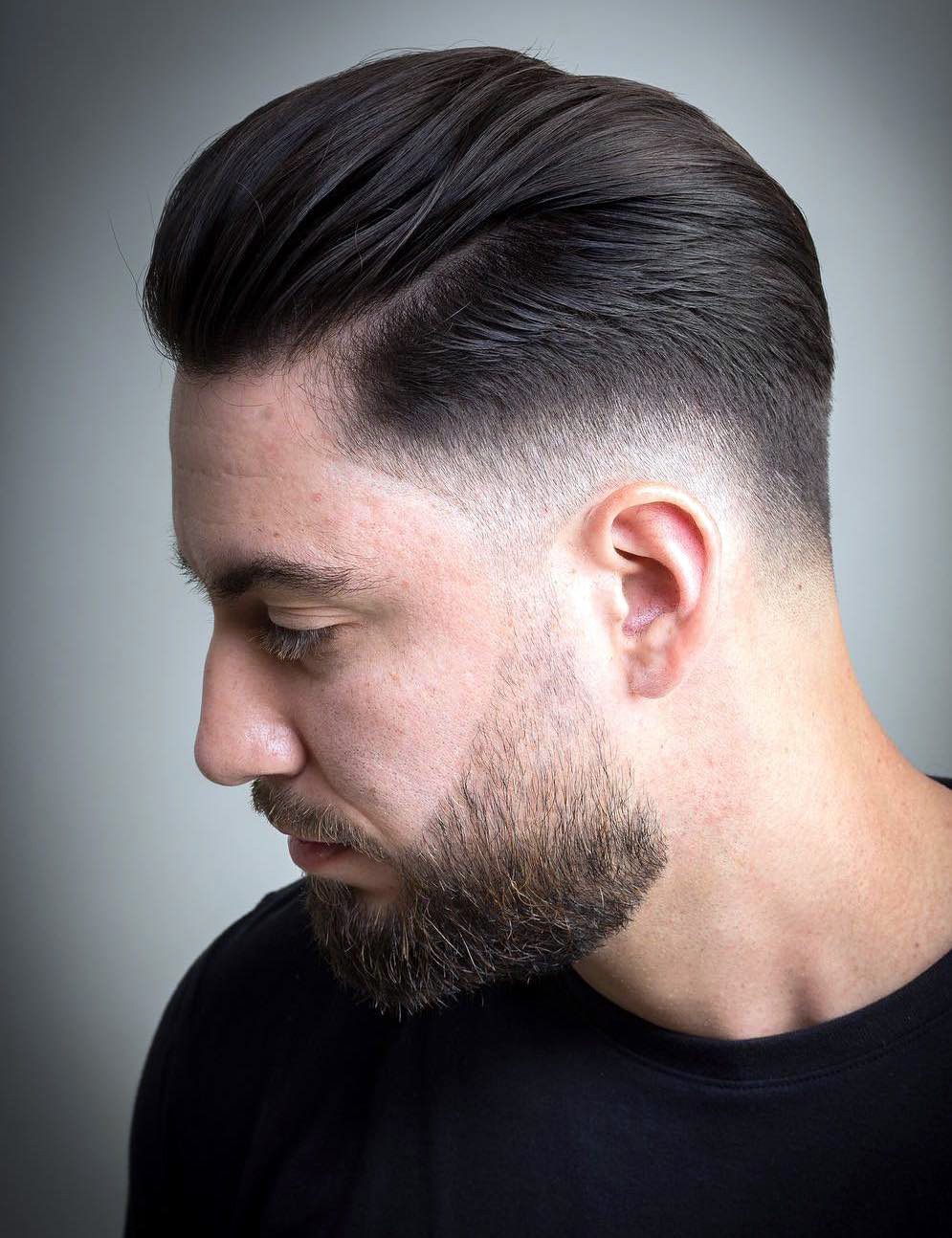 Cozy Low Fade with Silky Push Back