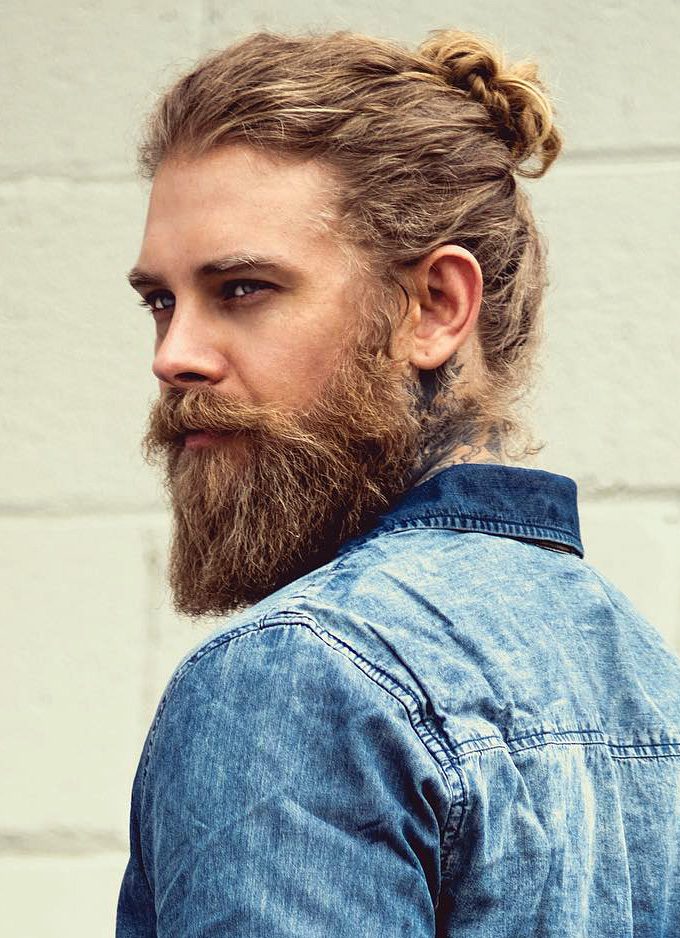 Curly Bun and Beard 