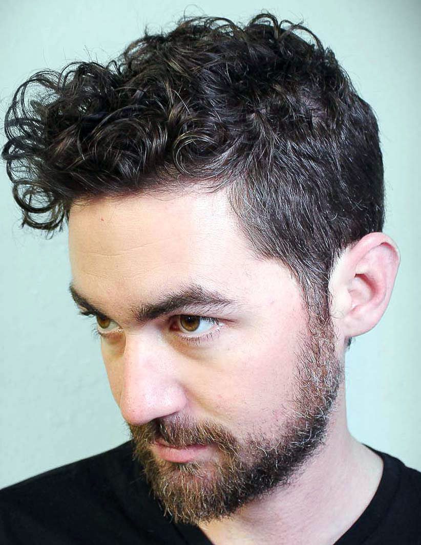 Curly Hairstyle with Beard