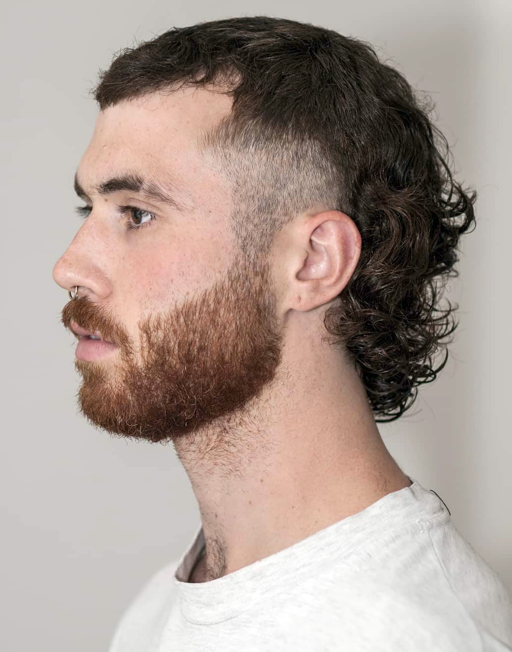 Curly Mullet with Casual Top