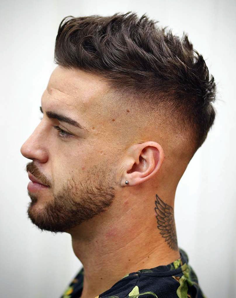 Declining High Fade with Wavy Top
