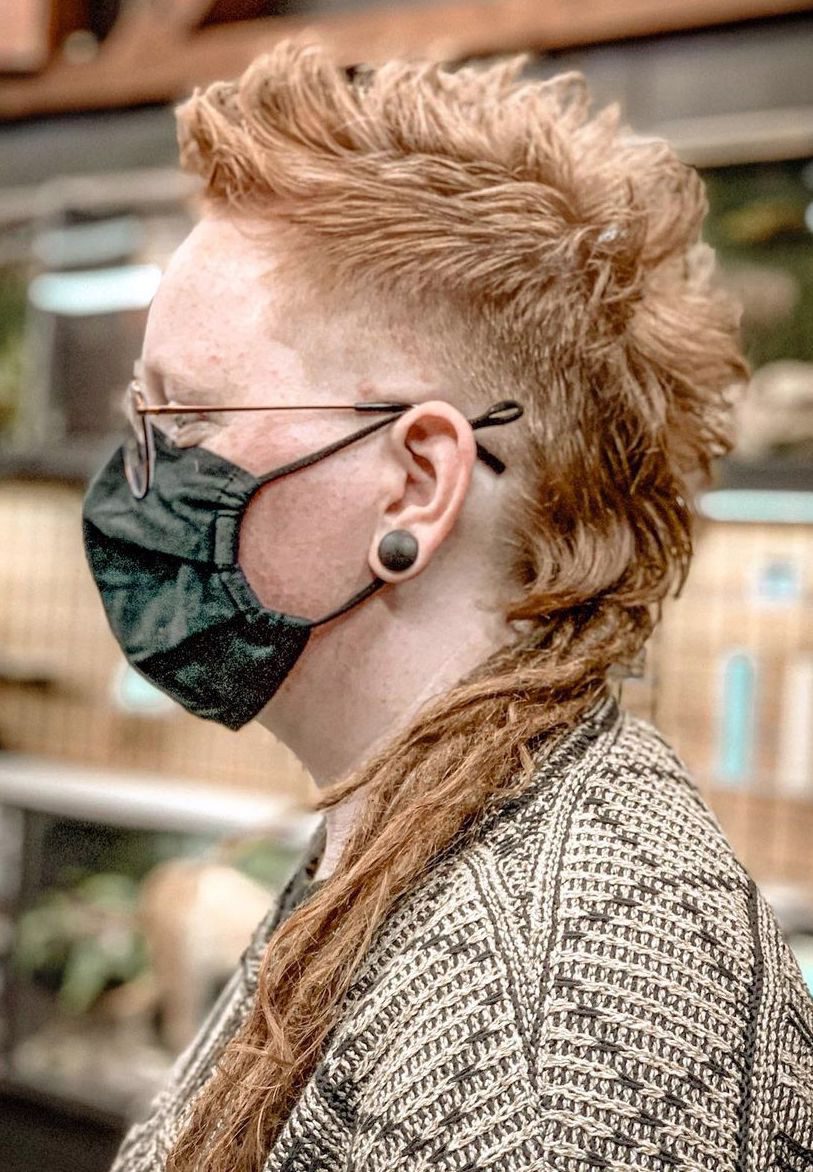 Dreadlocked Mullet with Brushed Up Top