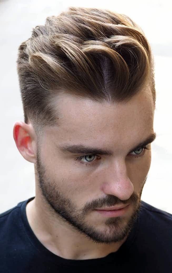 low fade messy quiff haircut