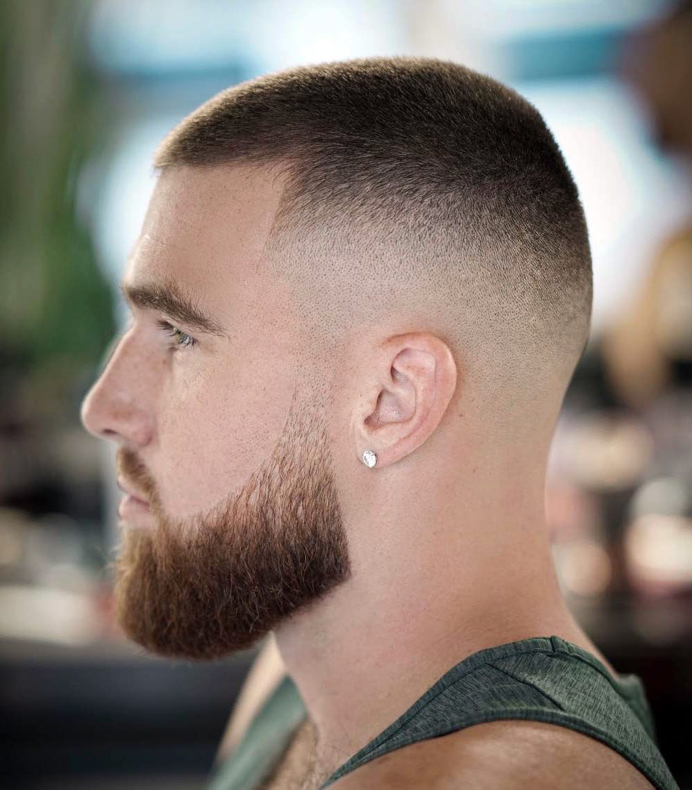 Faded buzzcut with beard