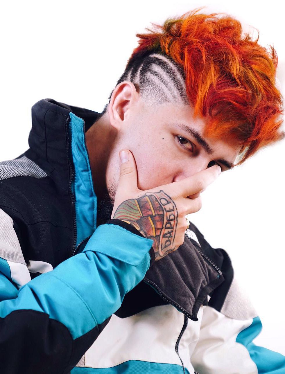 Fiery Top and Shaved Lines Undercut