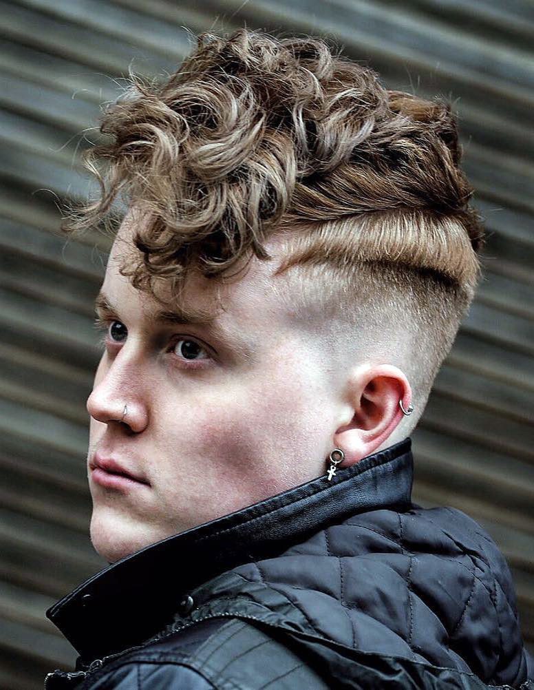 Curly Undercut with a Disconnected Fade