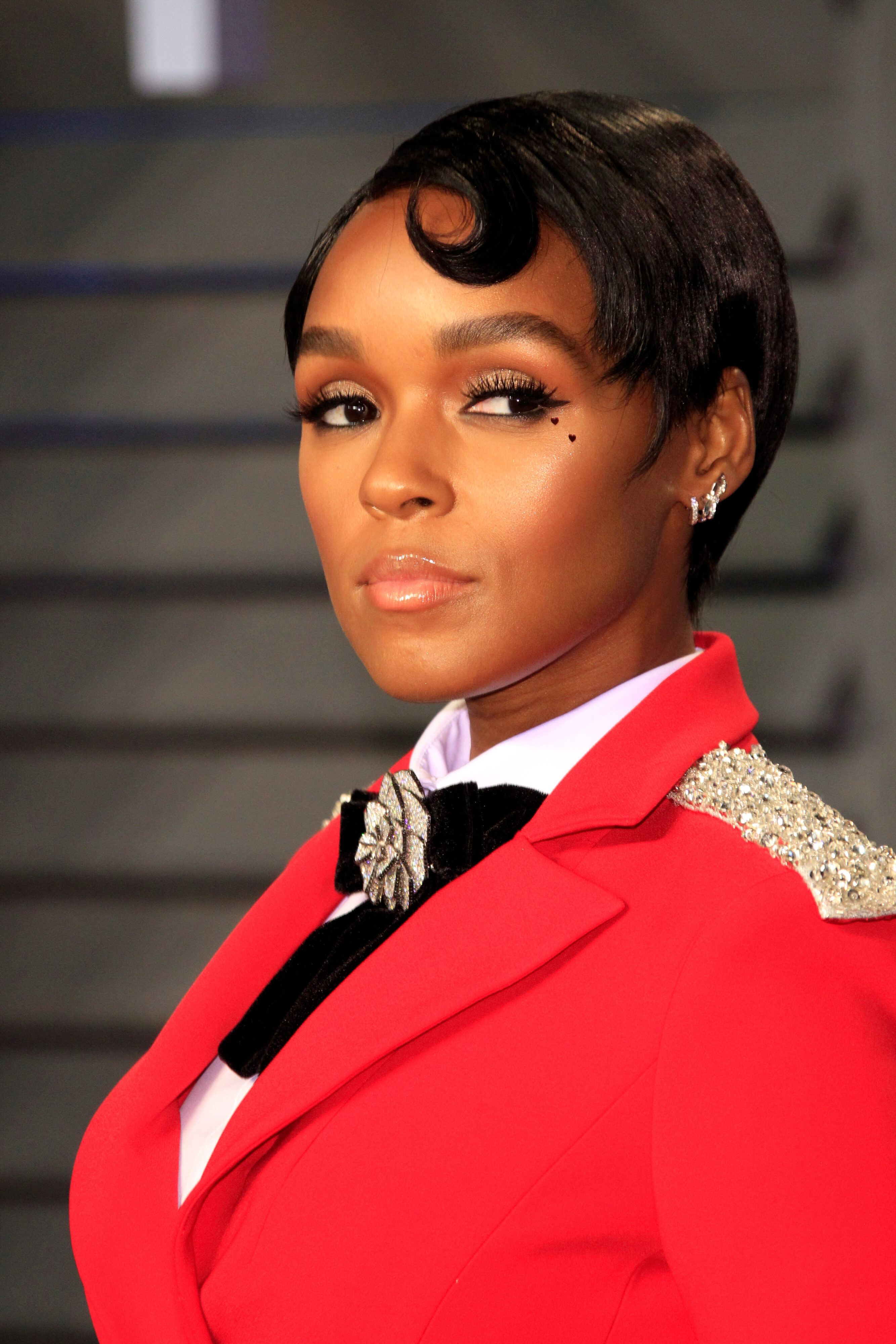 Janelle Monae's Pixie Cut with Pin Curl