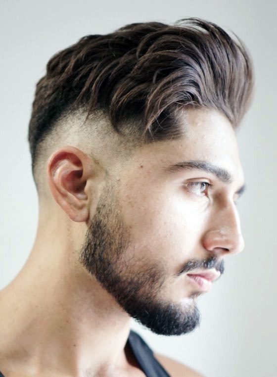 Jawline Beard with Side Brush Quiff