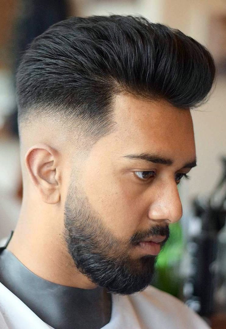 Layered Pompadour with Low Fade