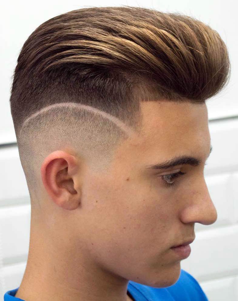 Line up and Disconnected Fade with a Pompadour