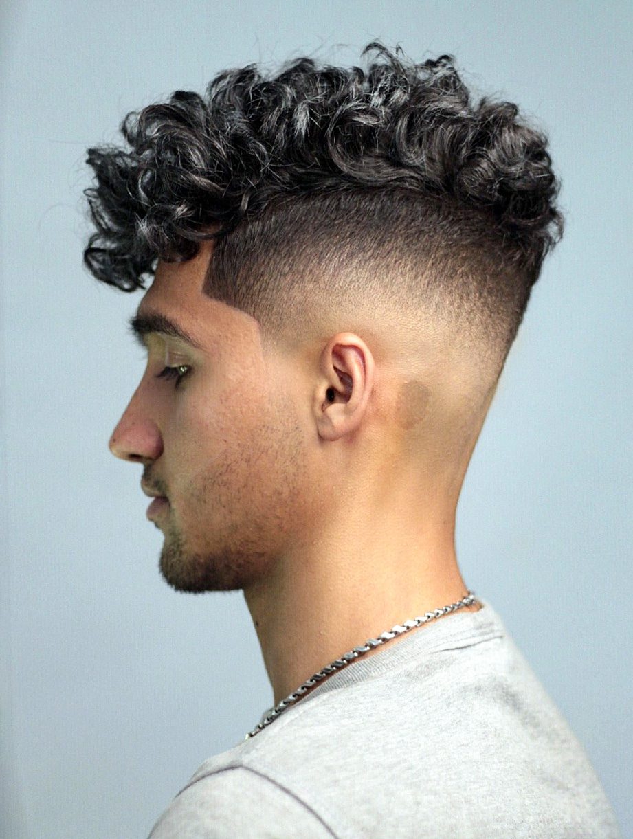 Low fade and Curly Top