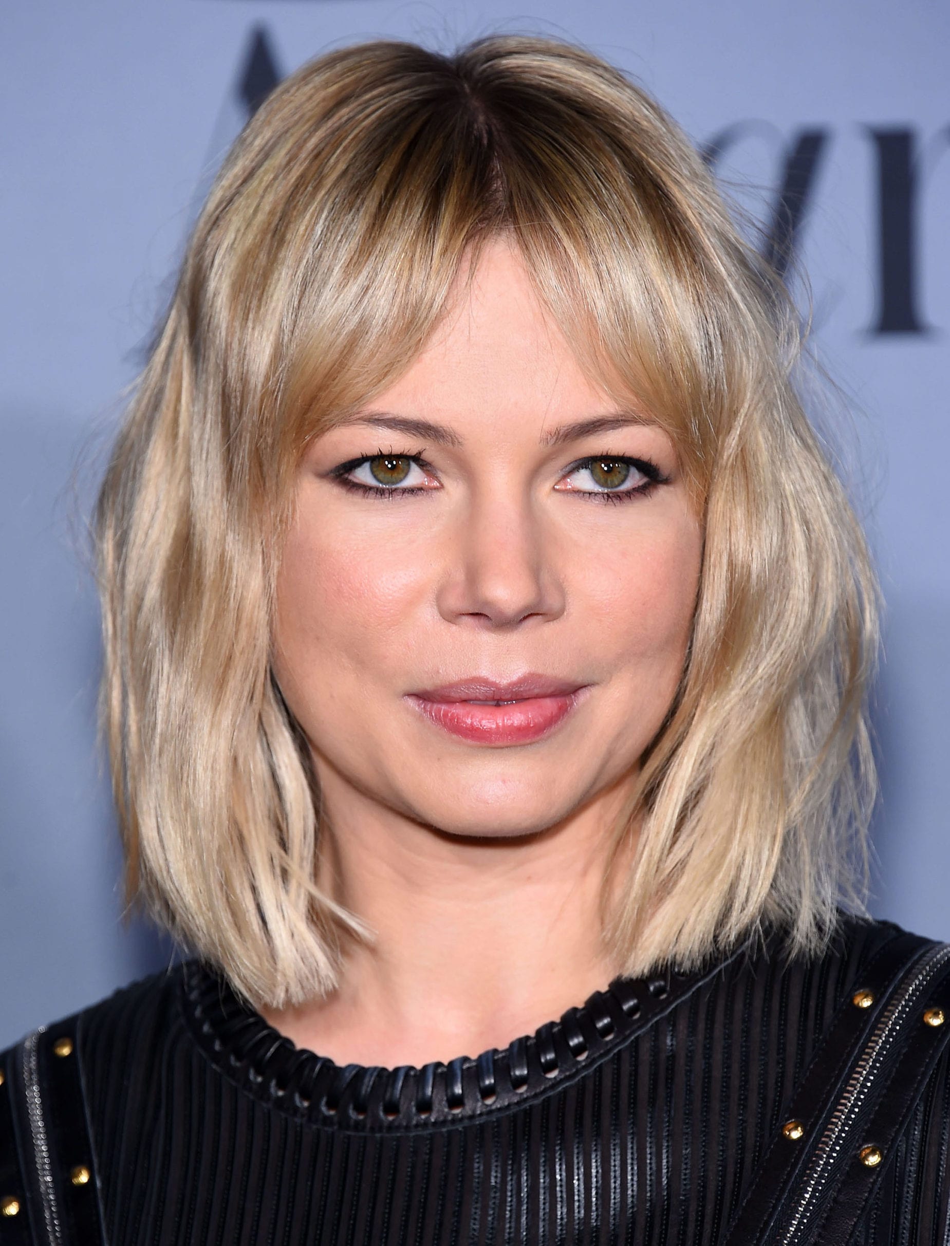 Michelle Williams Curtain Bangs and Long Bob