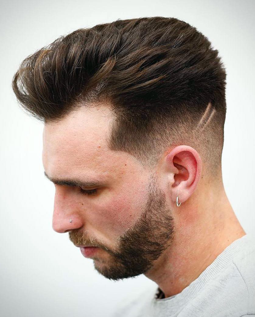 Neat Short Pompadour with Extreme Low Fade