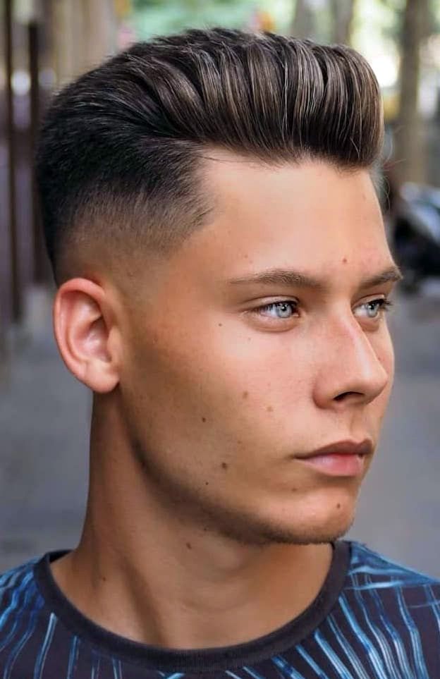 Pompadour with Tapered Drop Fade e1537771661519