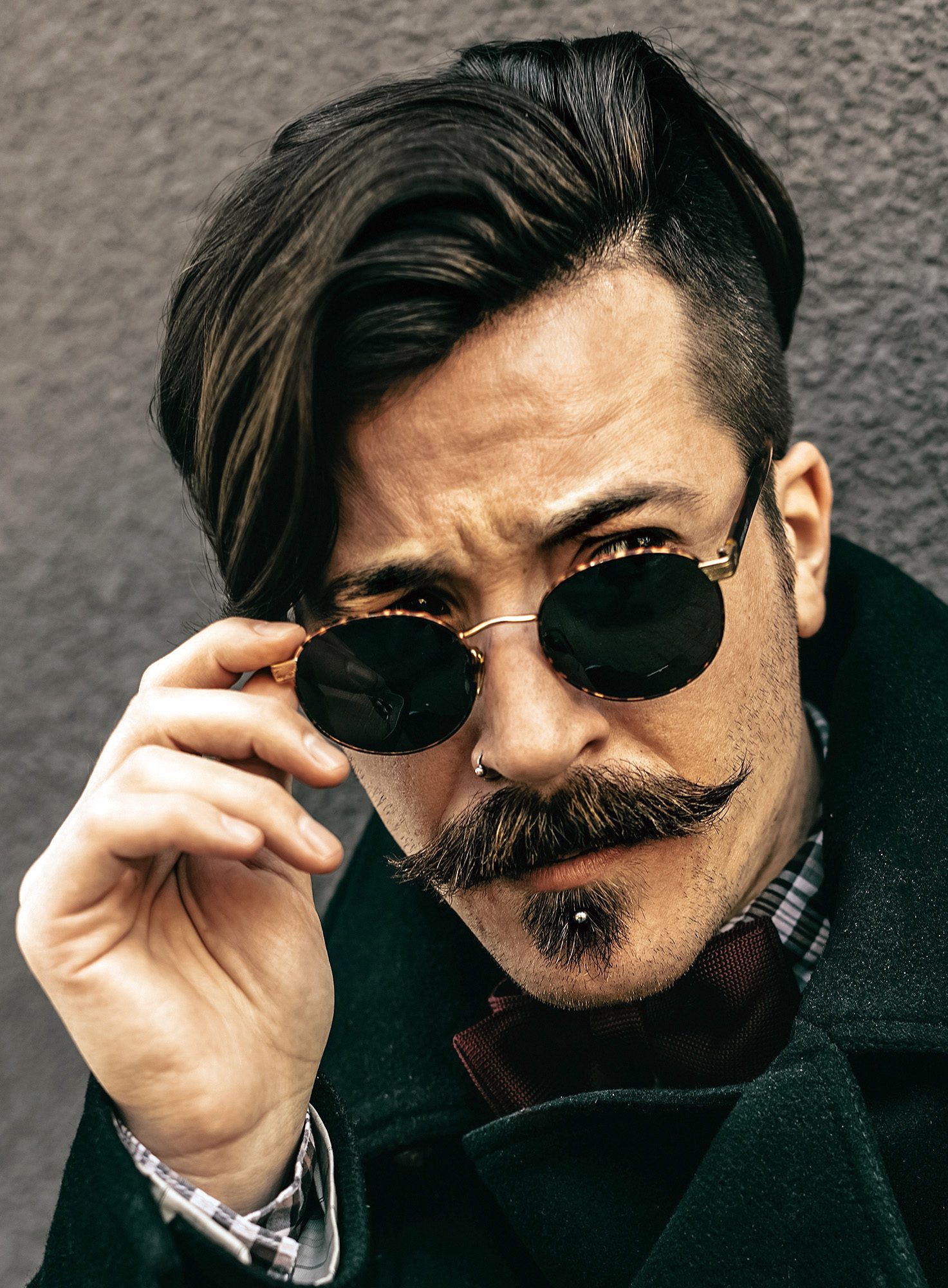 Retro Mustache with Side Brushed Top